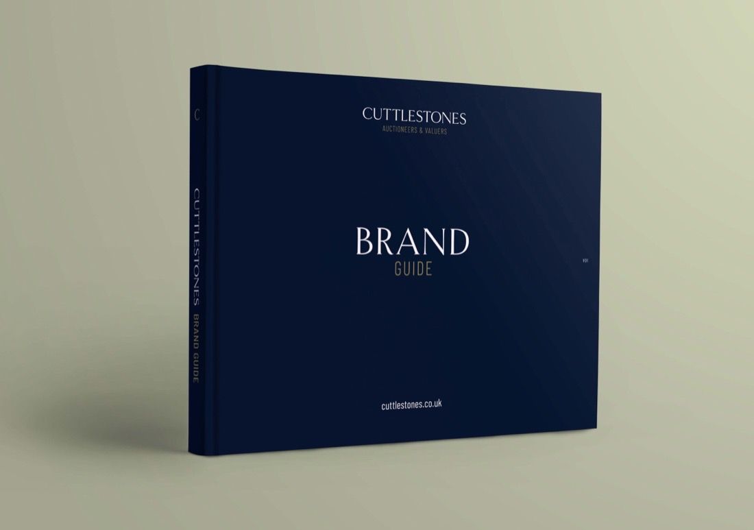 Cuttlestones brand guide book, front cover