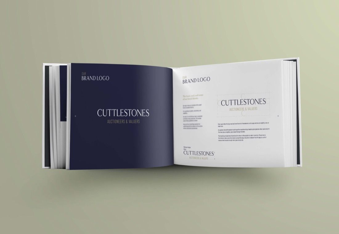 Cuttlestones brand guide book, second inside spread