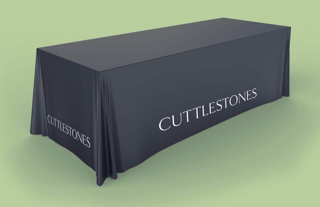 Cuttlestones branded table cloth